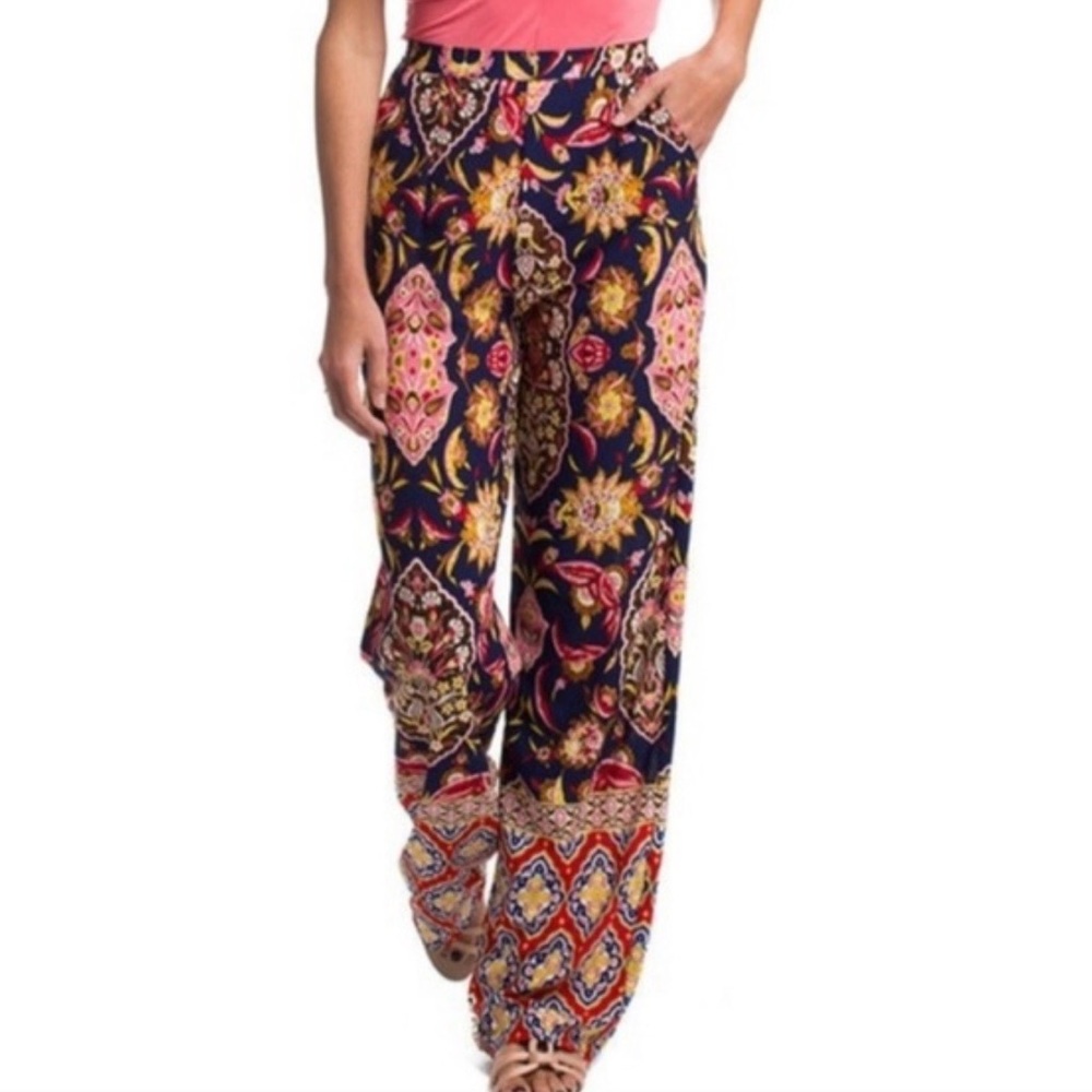 Ripley Rader Wide Leg Boho Bold Print Wide Leg Pants NWT Size 2 or Small
